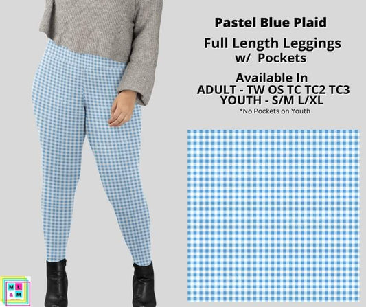 Pastel Blue Plaid Full Length w/ Pockets