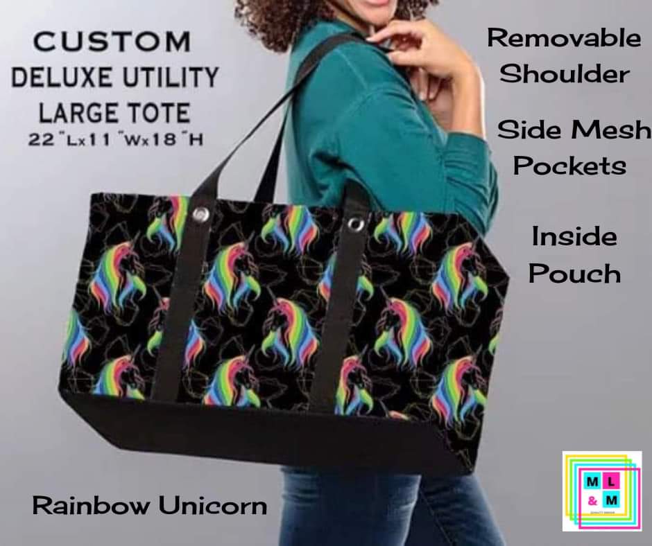 Rainbow Unicorn Collapsible Tote