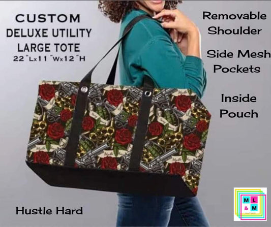 Hustle Hard Collapsible Tote