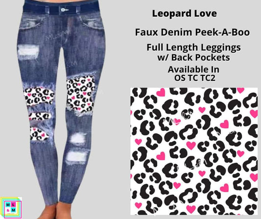 Leopard Love Faux Denim Full Length