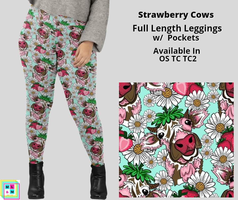 Strawberry Cows Full Length w/ Pockets