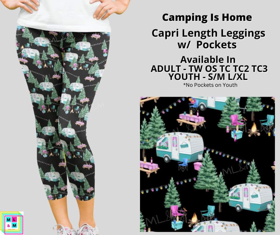 Camping Is Home Capri Length w/ Pockets