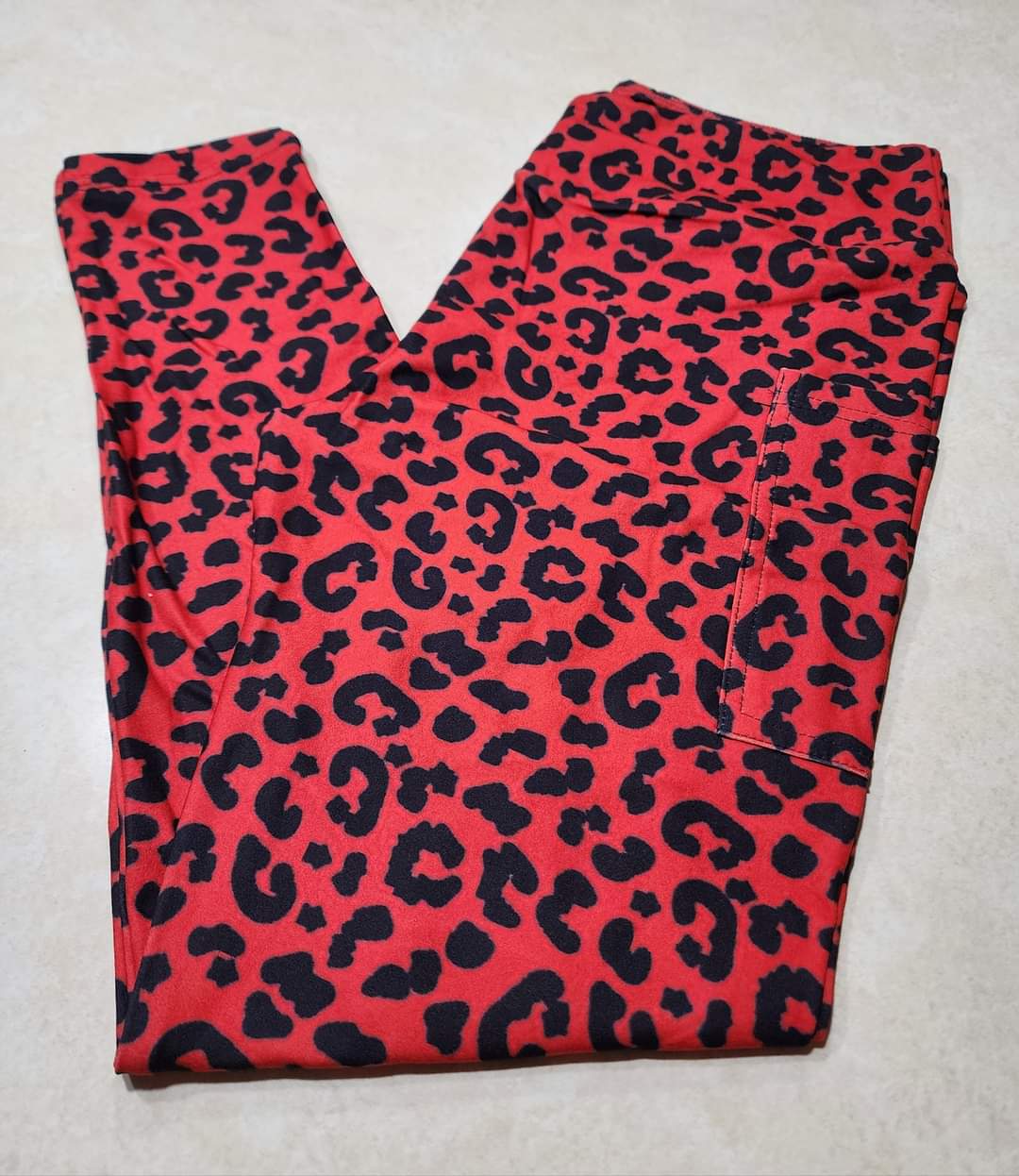 Red Cheetah Full Length Leggings