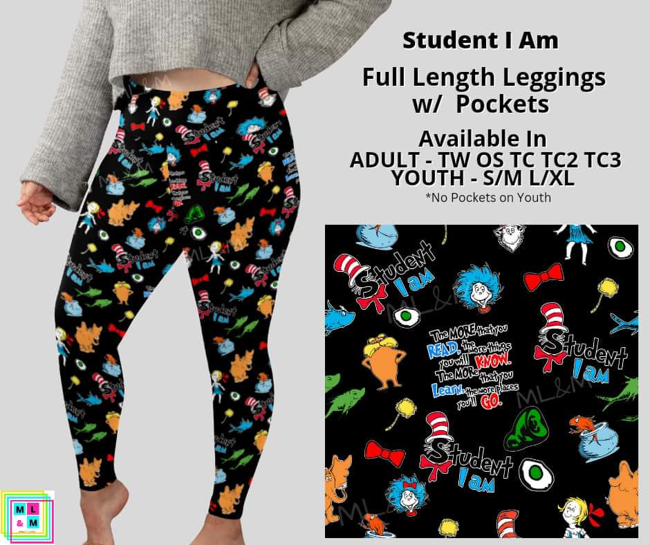 Student I Am Full Length Leggings w/ Pockets