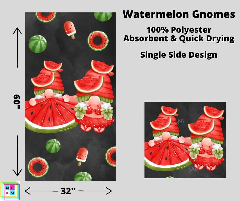 Watermelon Gnomes Towel