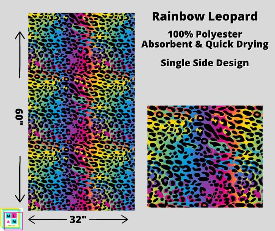 Rainbow Leopard Towel