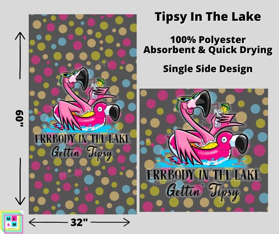 Tipsy In The Lake Towel