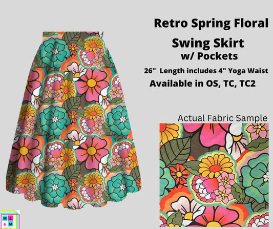 Retro Spring Floral Skirt