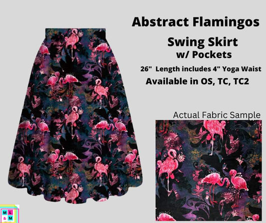 Abstract Flamingos Skirt