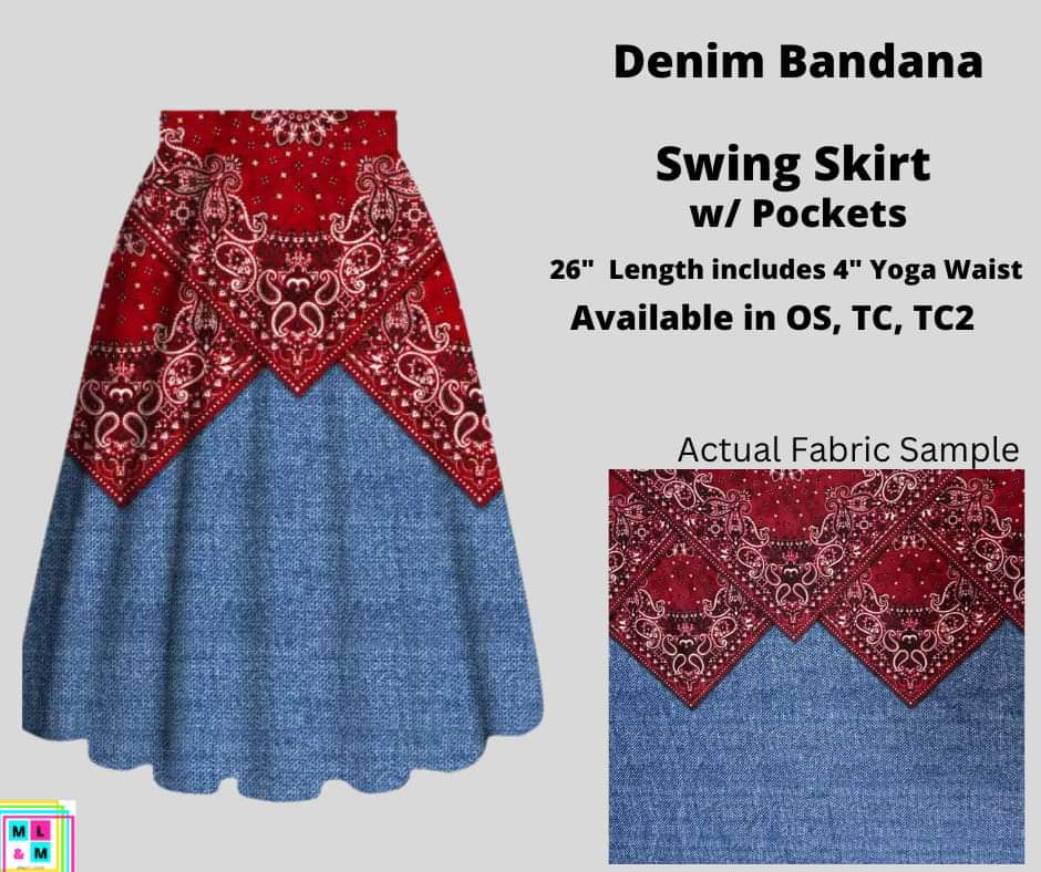 Denim Bandana Skirt