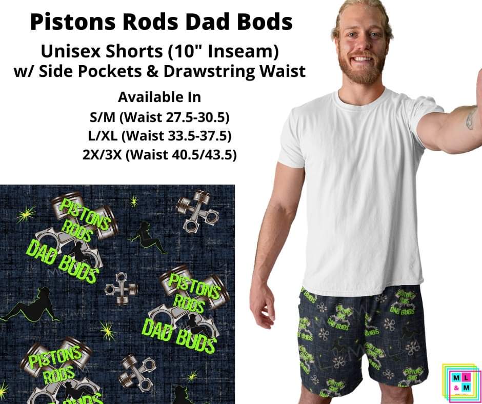 Pistons Rods Dad Bods Unisex Shorts