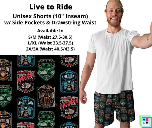 Live to Ride Unisex Shorts