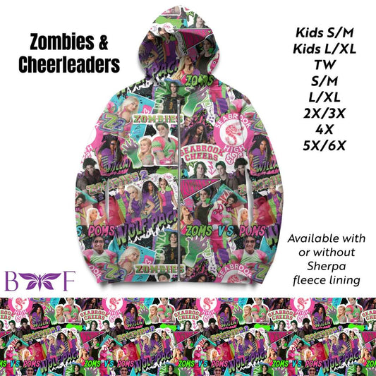 Zombies and cheerleaders kids pull over hoodie