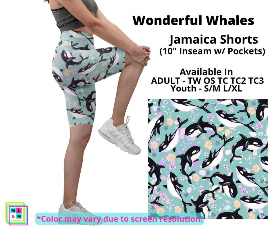 Wonderful Whales 10" Jamaica Shorts