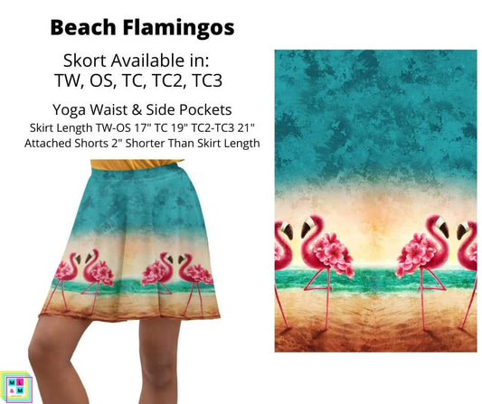 Beach Flamingos Skort