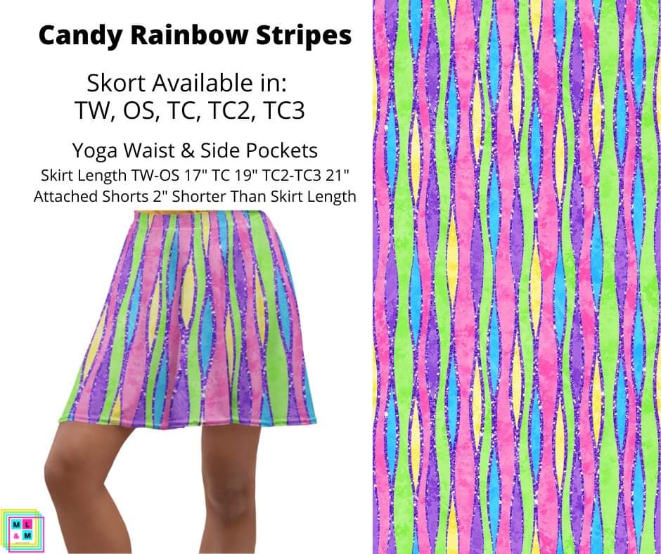 Candy Rainbow Stripes Skort