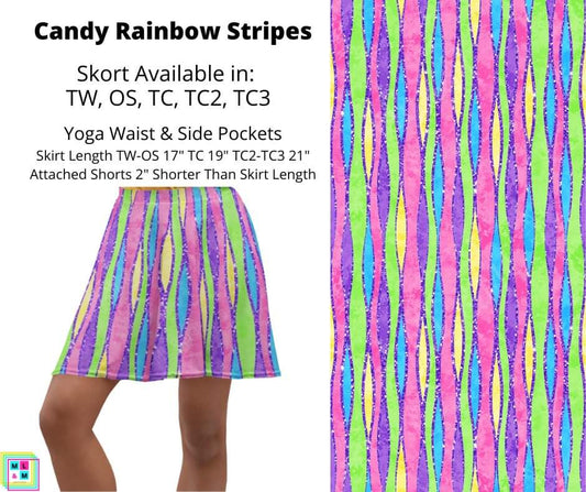 Candy Rainbow Stripes Skort