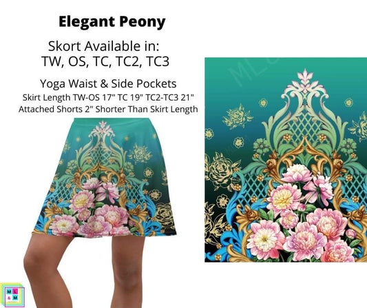 Elegant Peony Skort