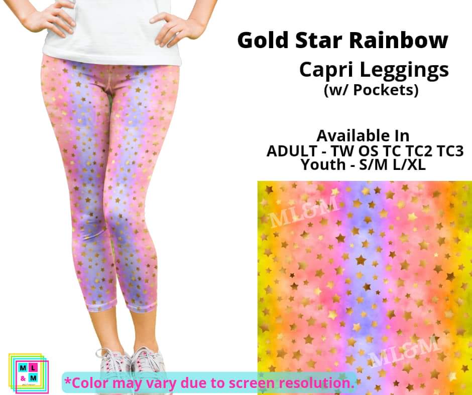 Gold Star Rainbow Capri Length w/ Pockets