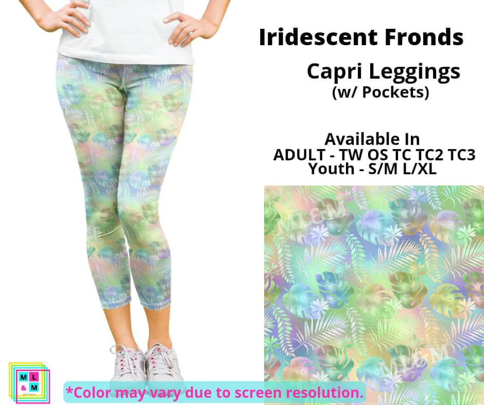 Iridescent Fronds Capri Length w/ Pockets
