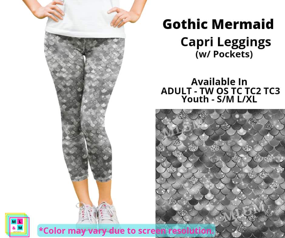 Gothic Mermaid Capri Length w/ Pockets