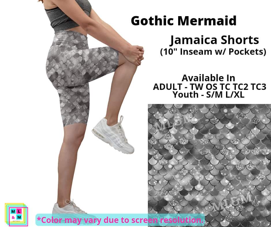 Gothic Mermaid 10" Jamaica Shorts