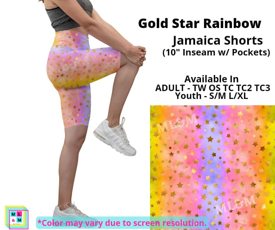 Gold Star Rainbow 10" Jamaica Shorts