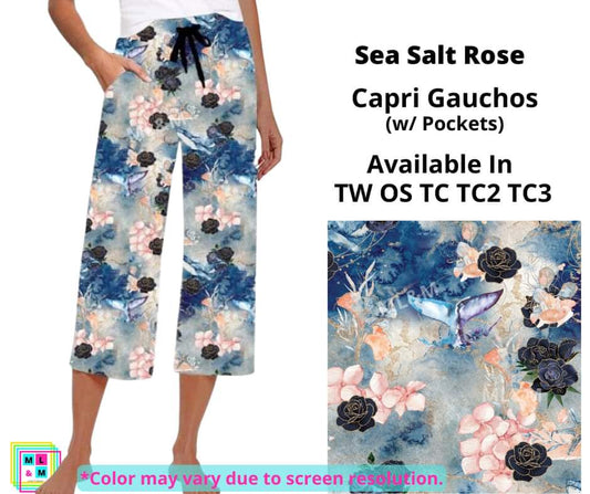Sea Salt Rose Capri Gauchos