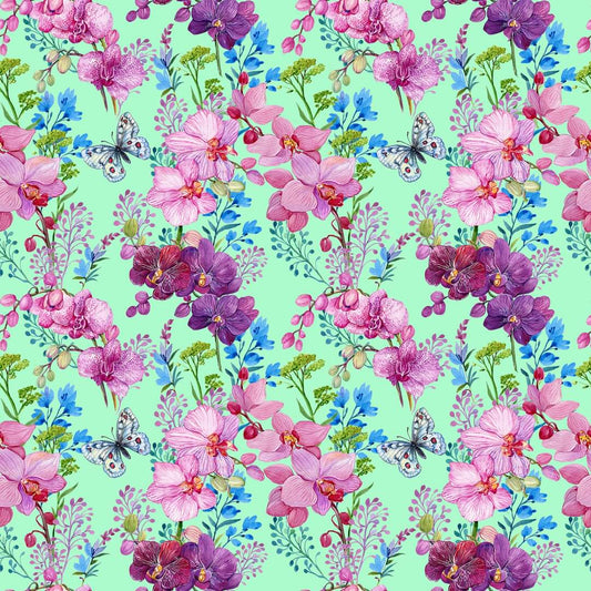 Butterfly Floral Mint capris with pockets