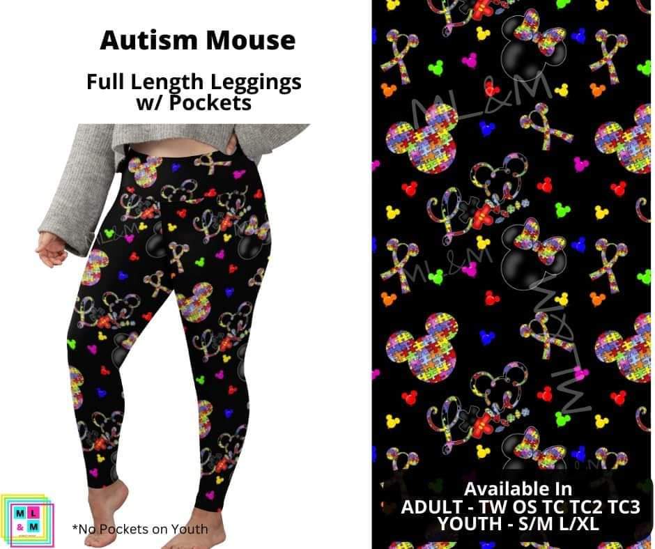 Autism Mouse Full Length Leggings w/ Pockets