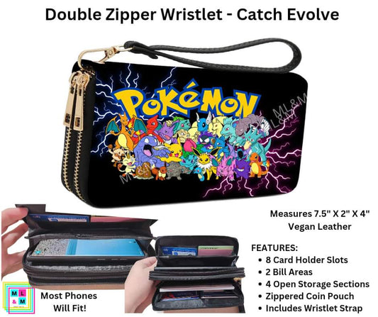 Catch Evolve Double Zipper Wristlet