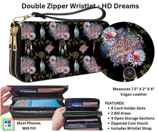 HD Dreams Double Zipper Wristlet