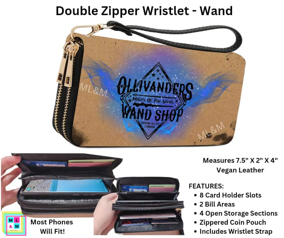 Wand Double Zipper Wristlet