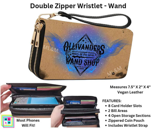 Wand Double Zipper Wristlet
