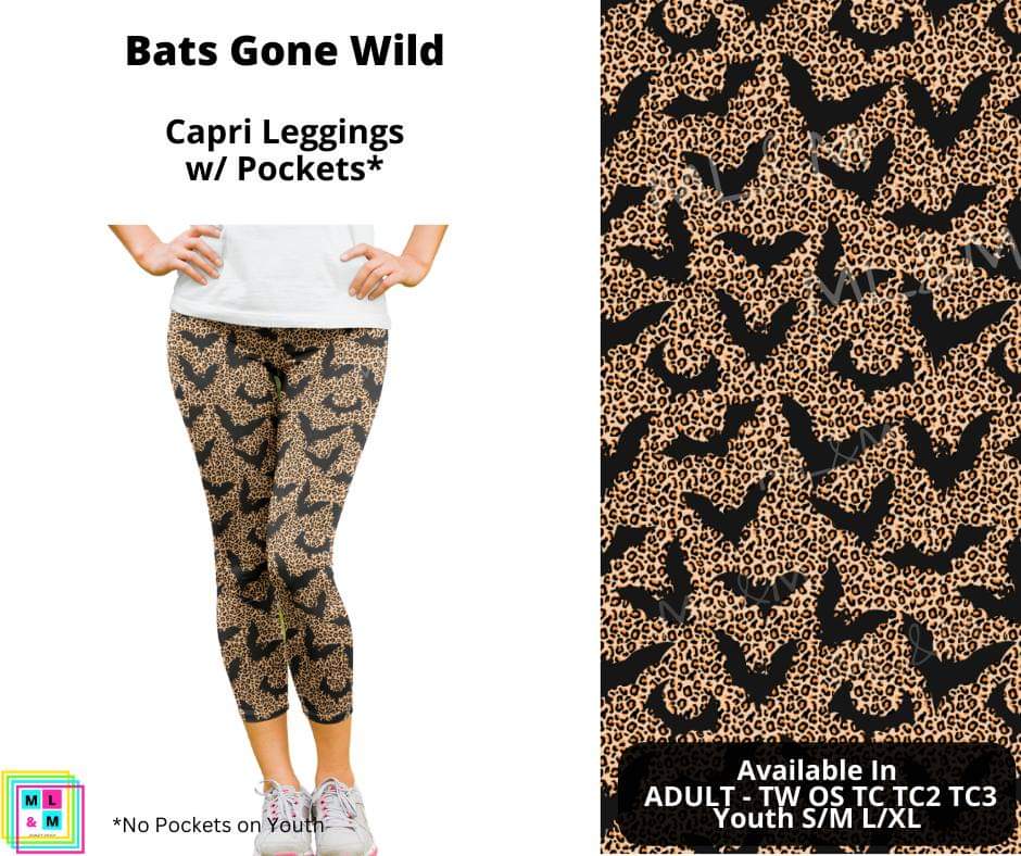 Bats Gone Wild Capri Length w/ Pockets