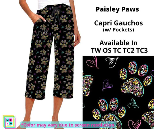 Paisley Paws Capri Gauchos
