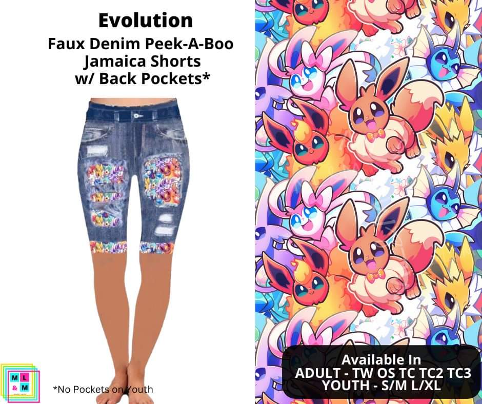 Evolution Faux Denim Jamaica Shorts