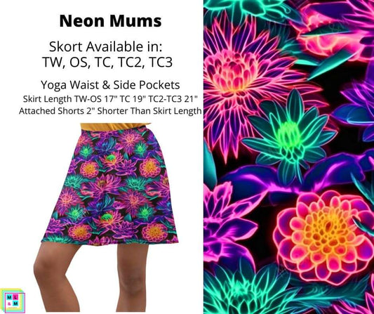 Neon Mums Skort