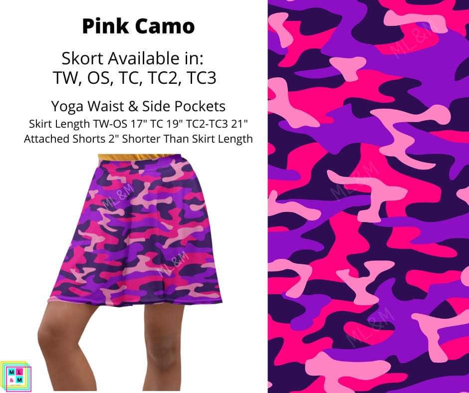 Pink Camo Skort