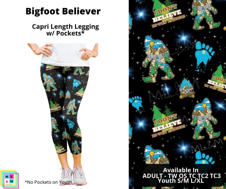 Bigfoot Believer Capri Length w/ Pockets