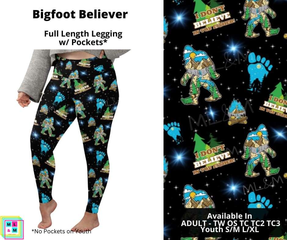 Bigfoot Believer Full Length Leggings w/ Pockets