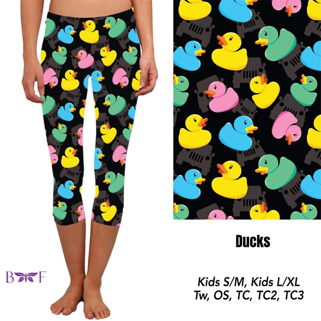 Ducks Leggings, Capris and Biker Shorts with pockets