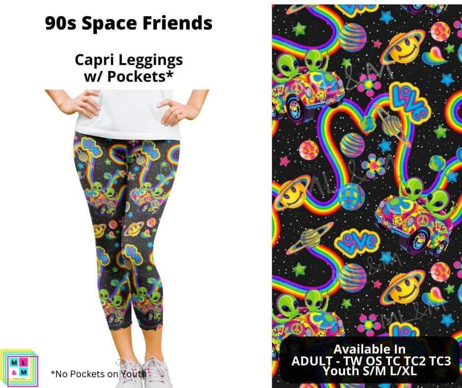 90s Space Friends Capri Length w/ Pockets
