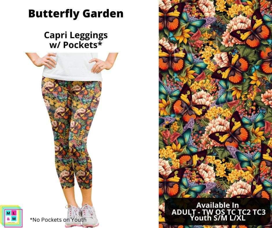 Butterfly Garden Capri Length w/ Pockets