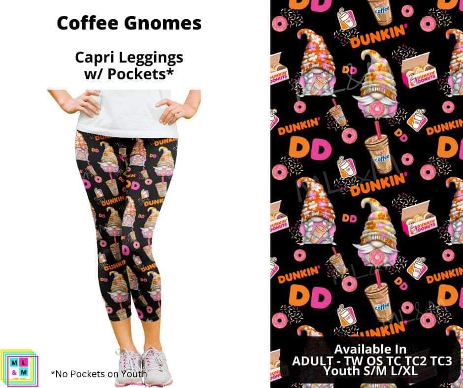 Coffee Gnomes Capri Length w/ Pockets