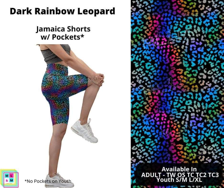 Dark Rainbow Leopard 10" Jamaica Shorts