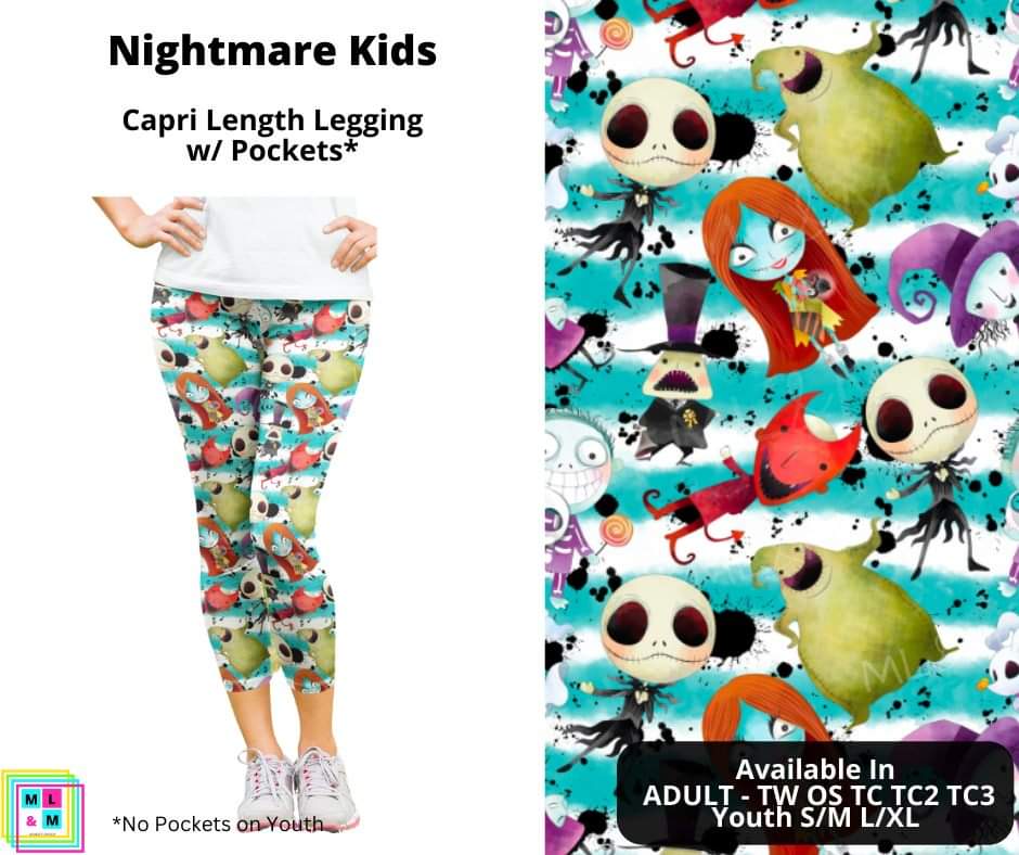 Nightmare Kids Capri Length w/ Pockets