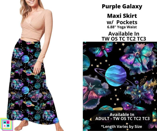 Purple Galaxy Maxi Skirt