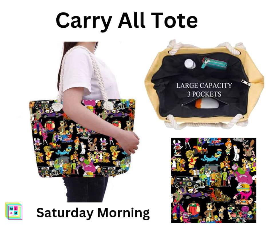 Saturday Morning Carry All Tote w/ Zipper