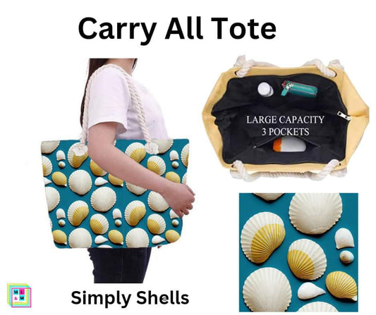 Simply Shells Carry All Tote w/ Zipper